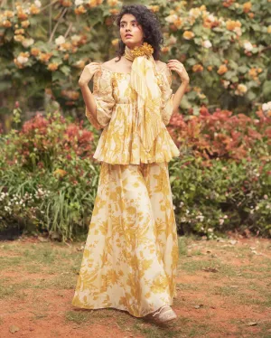 Aveza Yellow Peplum Set