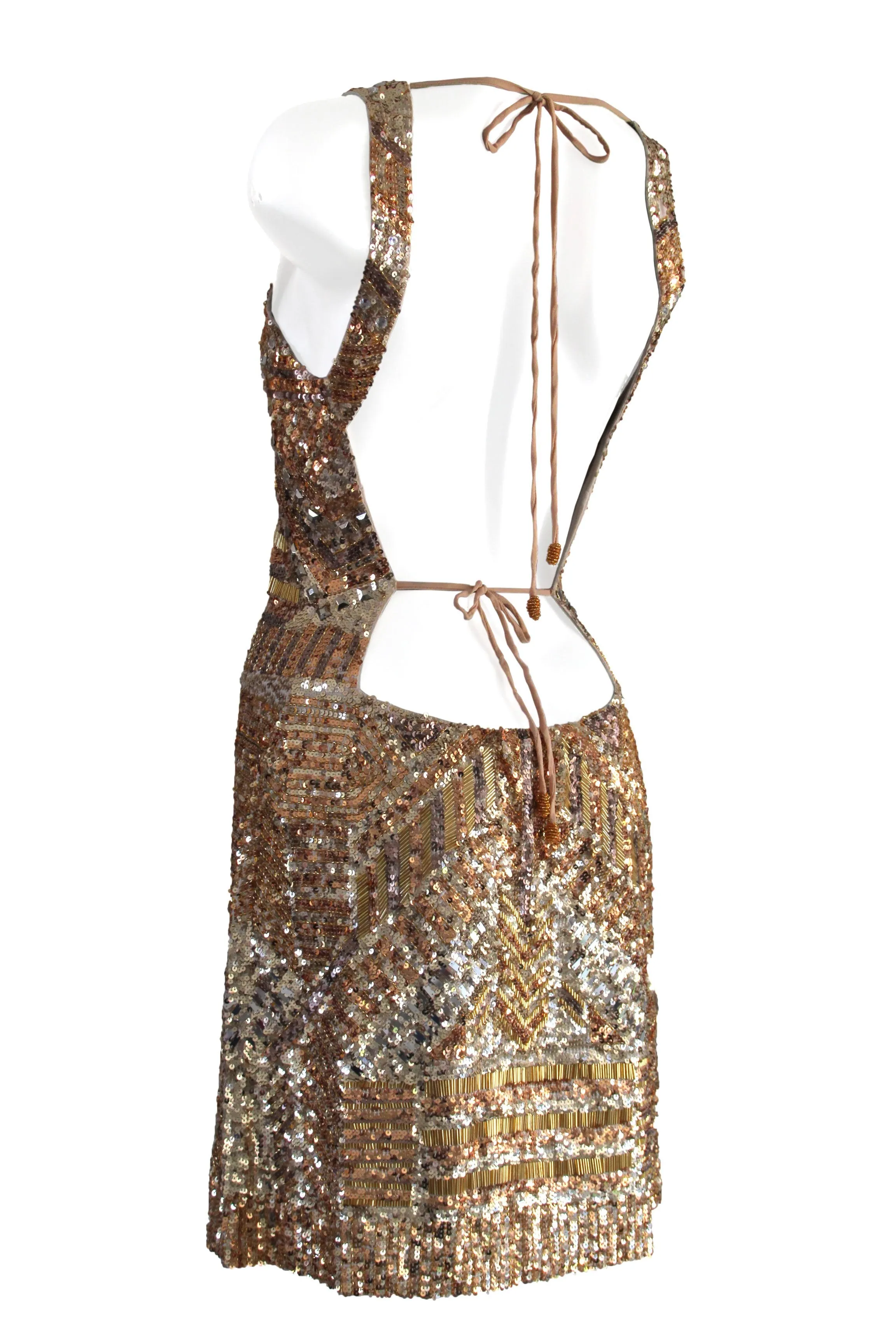 Dress Backless Armour Gold