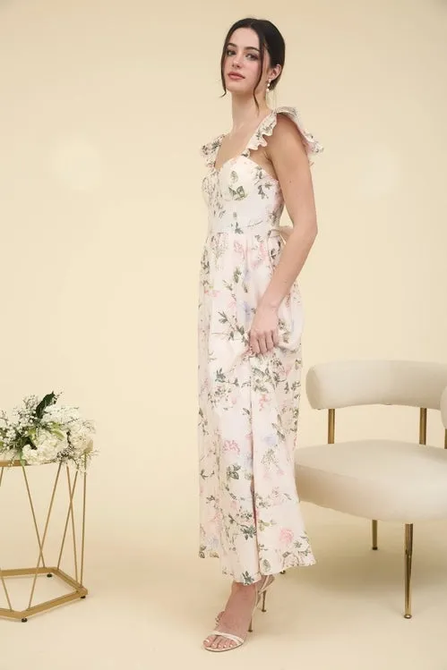 Floral Sweetheart Neck Corset Dress