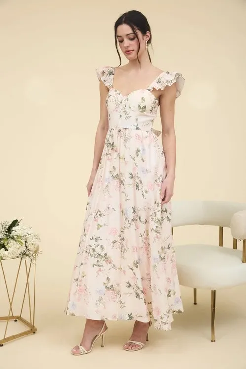 Floral Sweetheart Neck Corset Dress