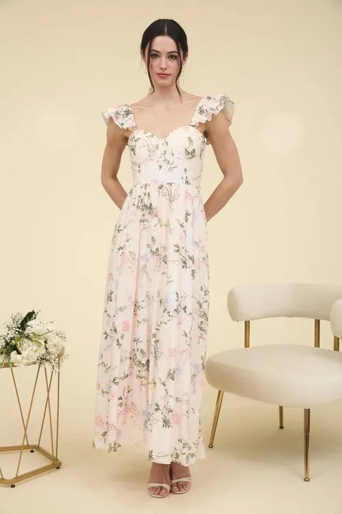 Floral Sweetheart Neck Corset Dress