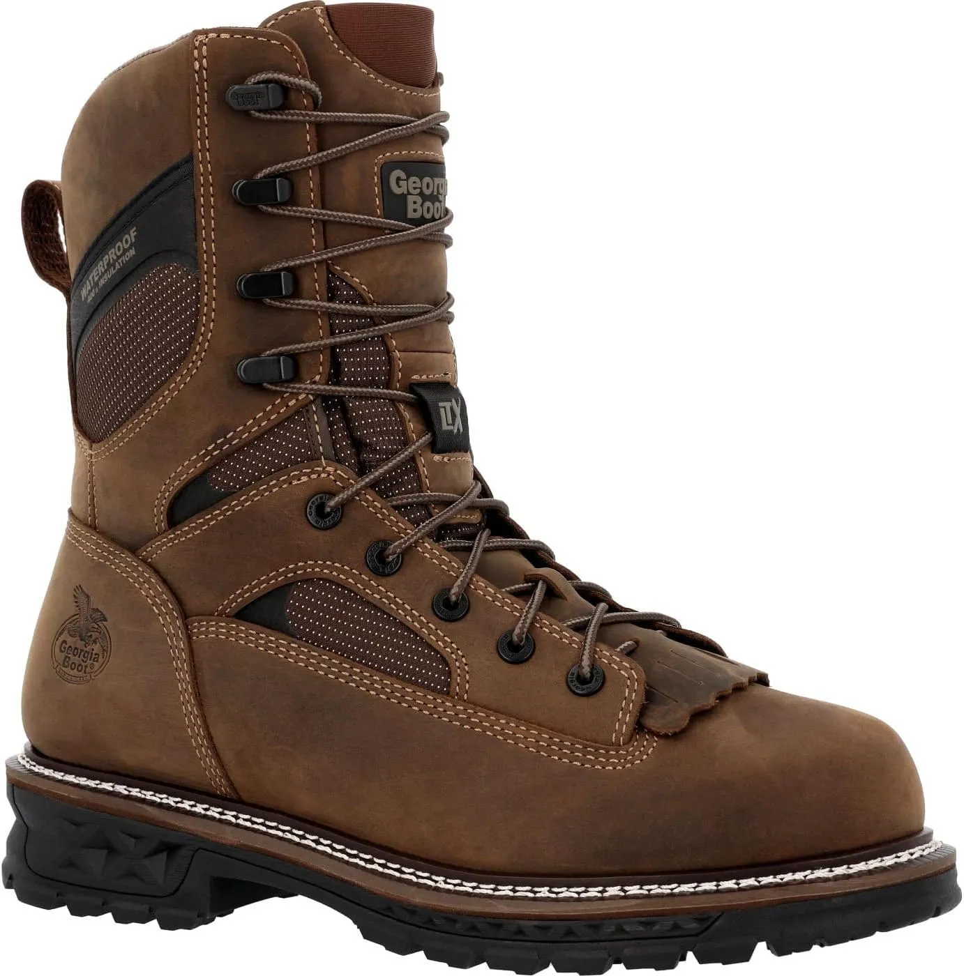 Georgia Boot LTX Logger 9" Composite Toe 400G Insulated Waterproof Work Boot, Brown, Size 10(M)