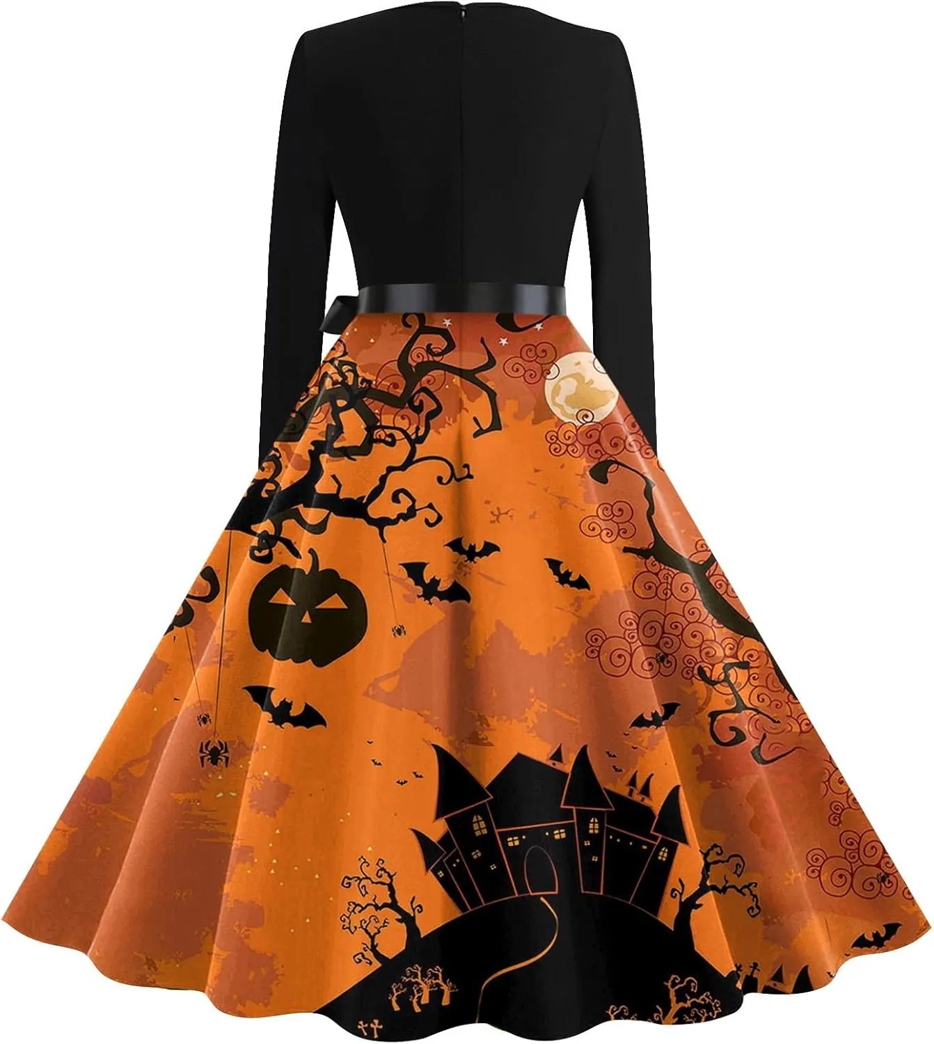 Halloween Dresses for Women V Neck Long Sleeve Fall Costumes 1950s Wrap Plus Size Dresses