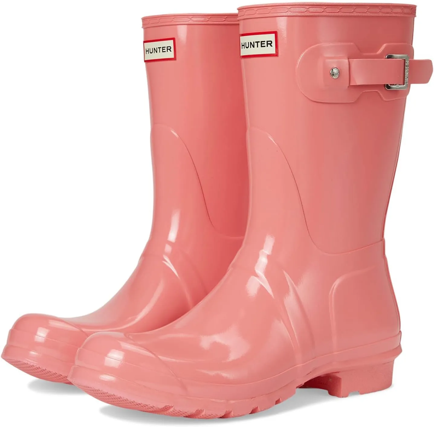 Hunter Women's Original Short Gloss Rain Boot, Medium Pink, 10