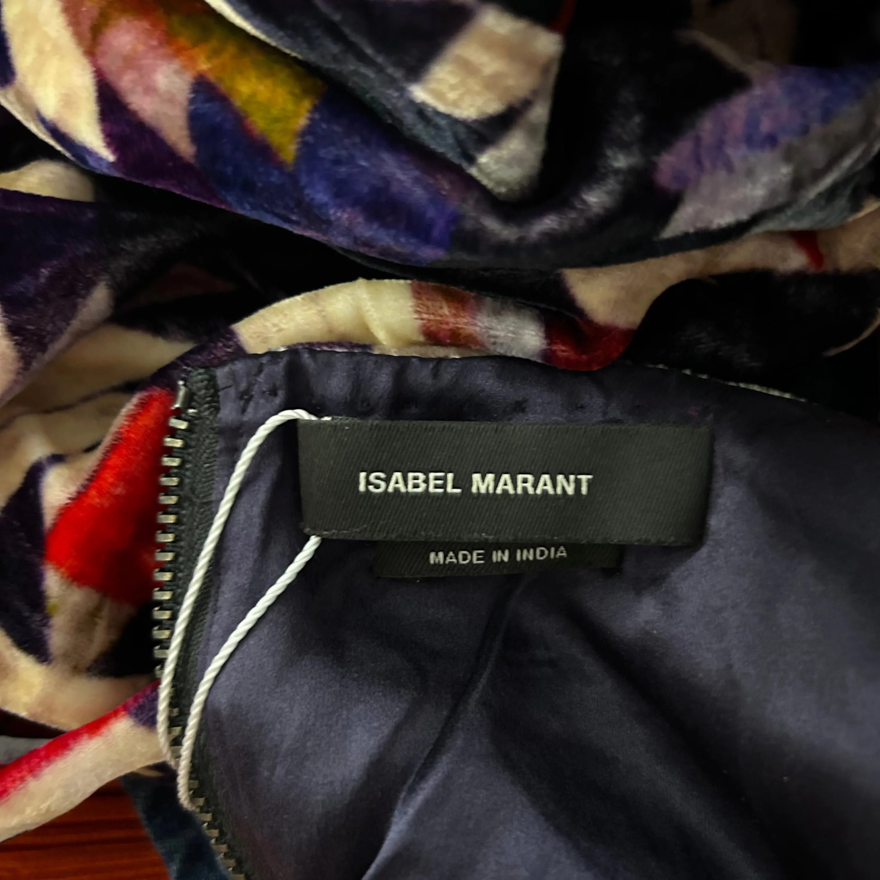 Isabel Marant Brand New £860 Aztec Print Silk Velvet Midi Dress XS