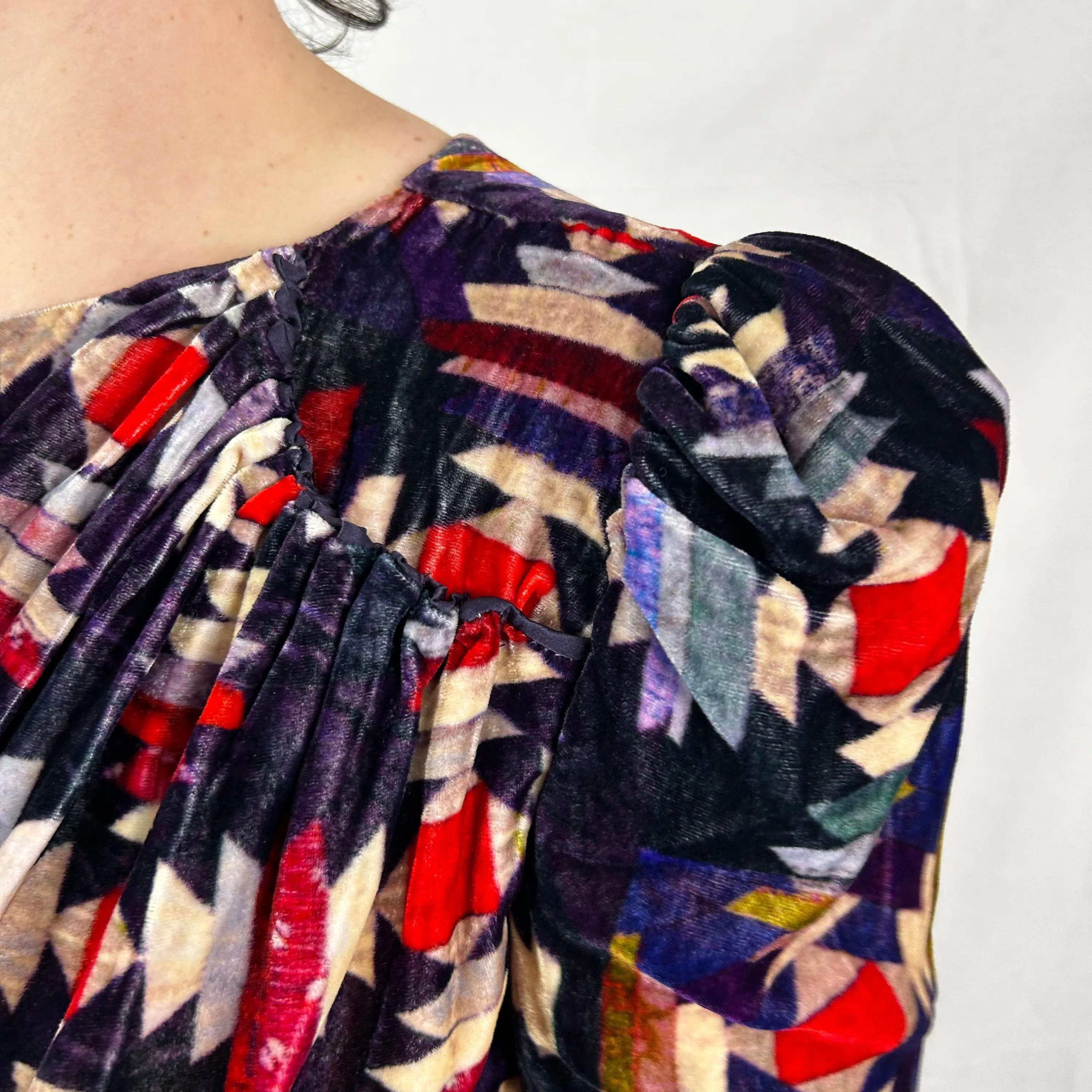 Isabel Marant Brand New £860 Aztec Print Silk Velvet Midi Dress XS