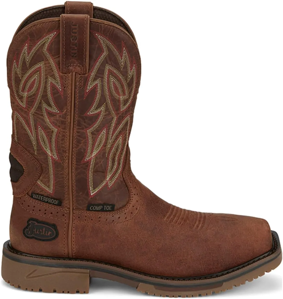 Justin Men's Broncy Waterproof Western Work Boot Composite Toe - Se4752