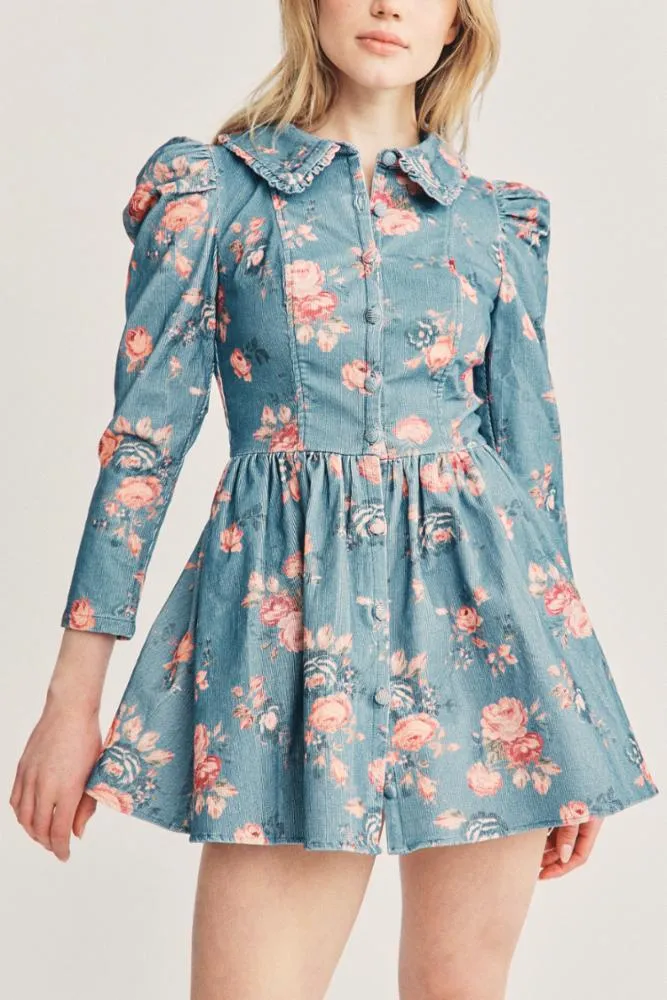 Love Shack Fancy - Beyers Dress in Faded Denim