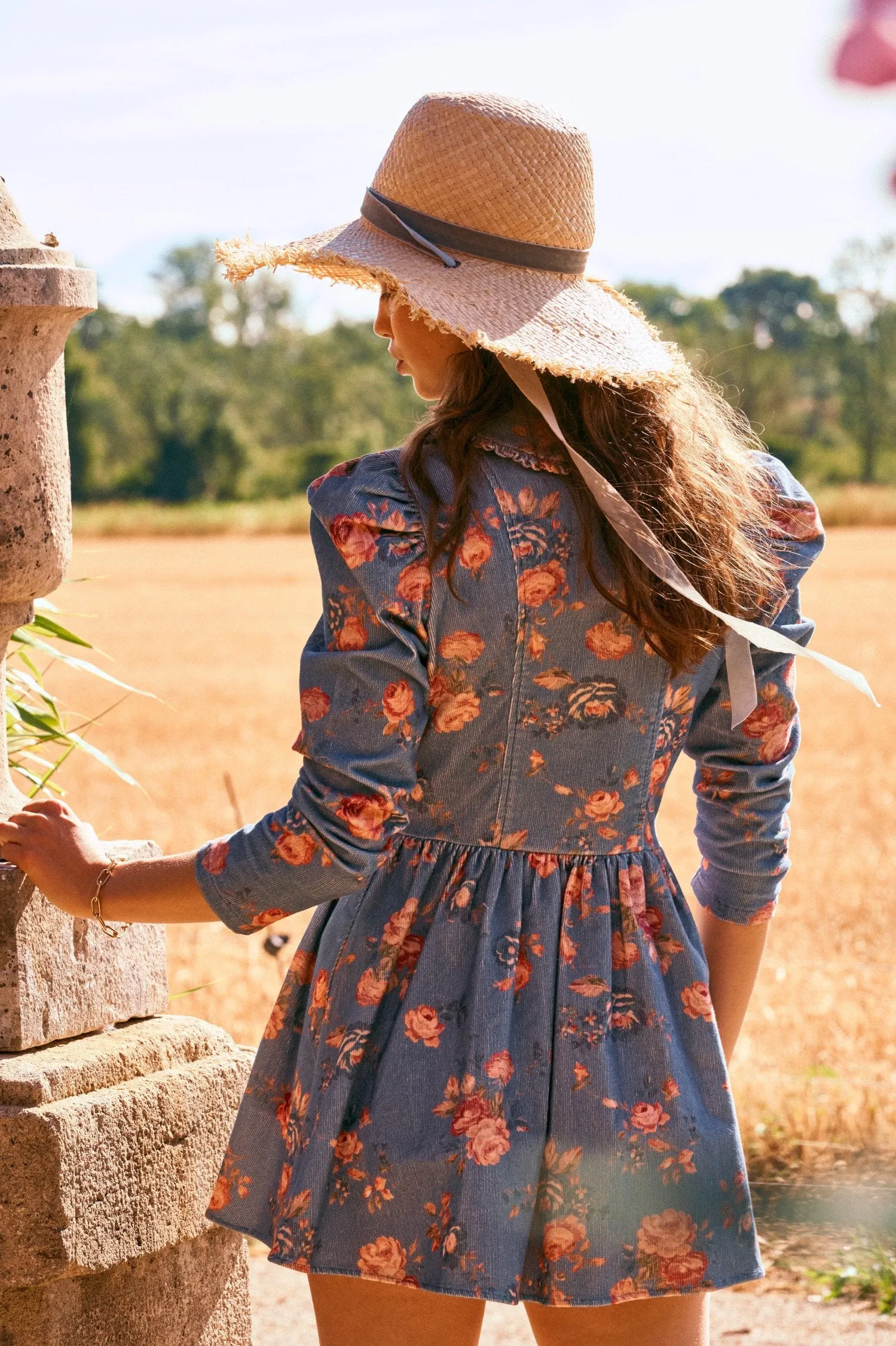 Love Shack Fancy - Beyers Dress in Faded Denim