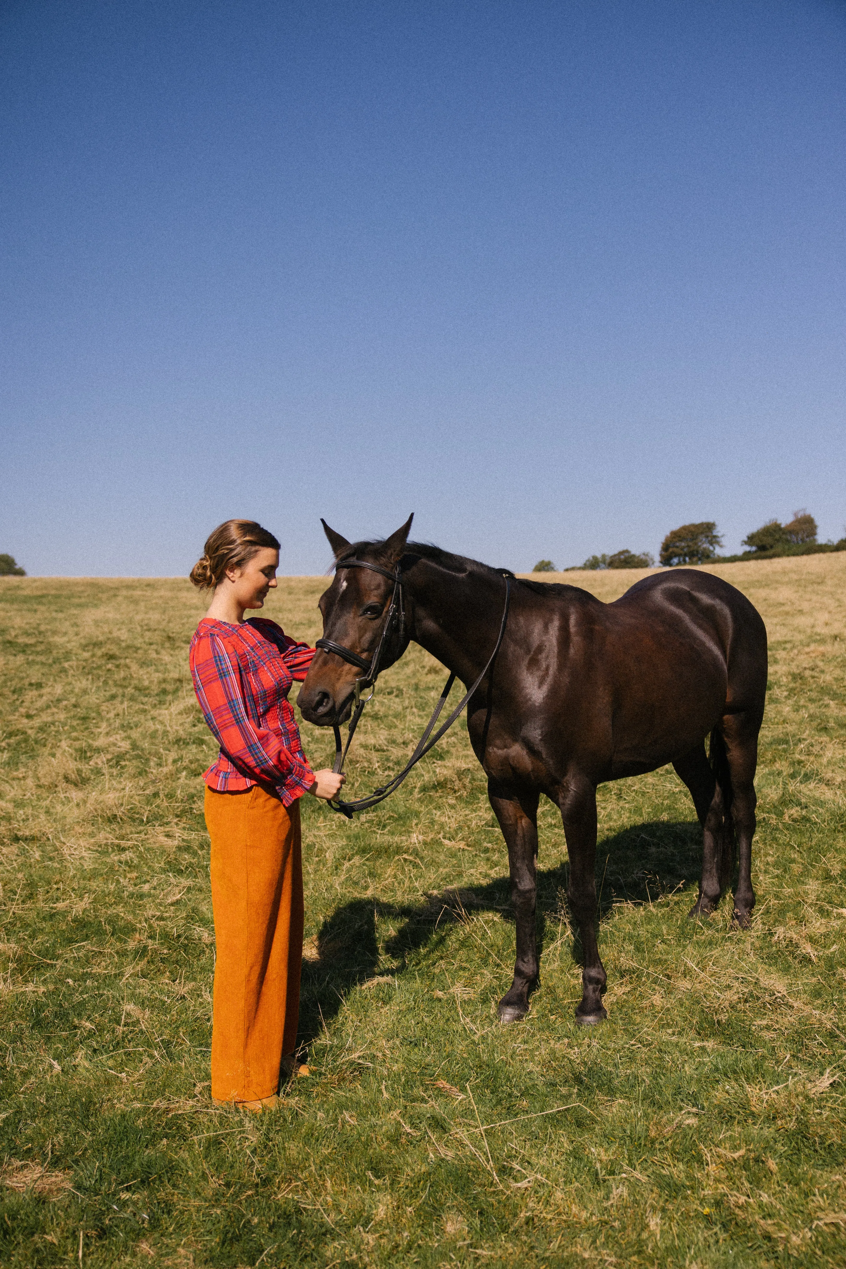Mary Jane Smock Top - Red Tartan