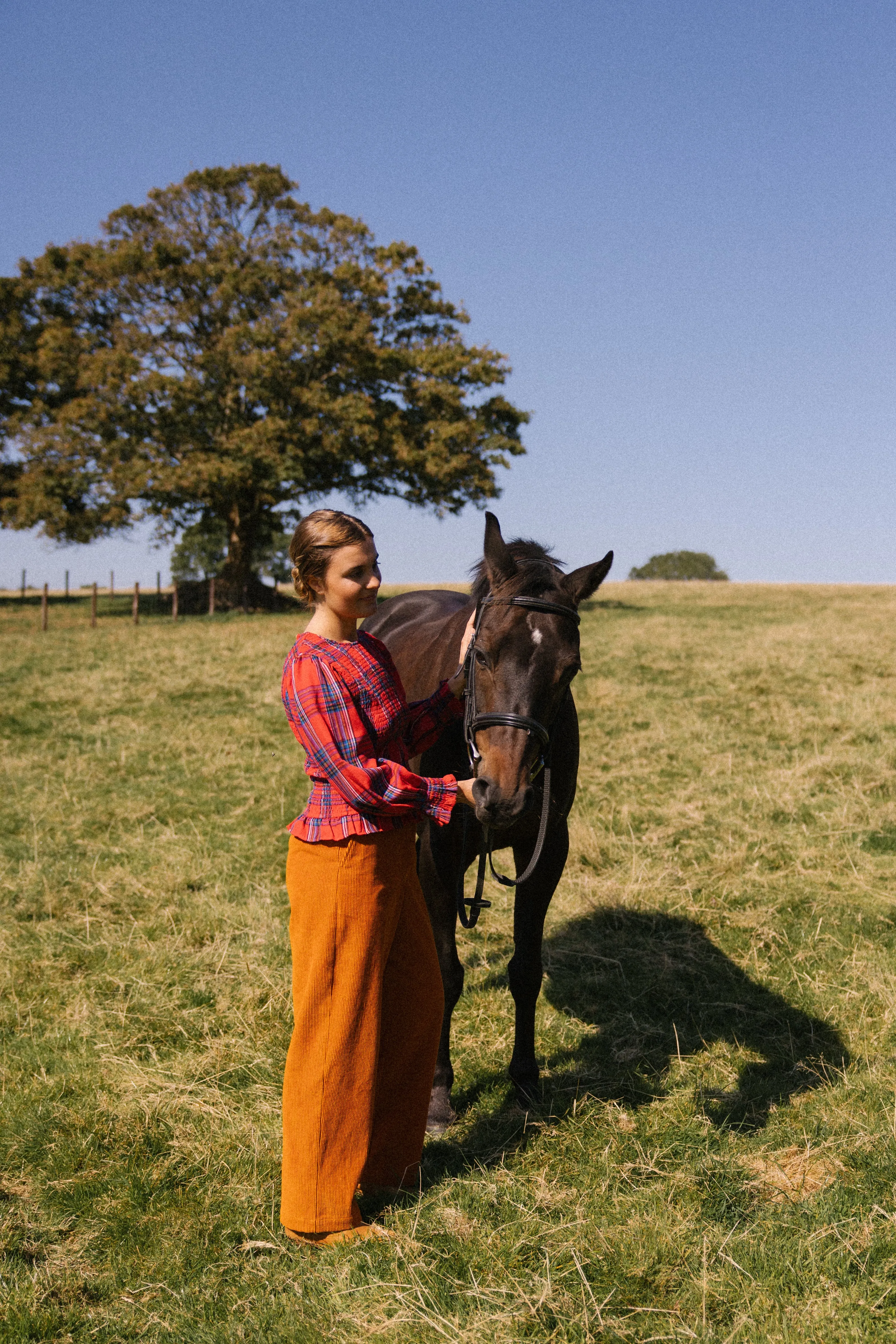 Mary Jane Smock Top - Red Tartan