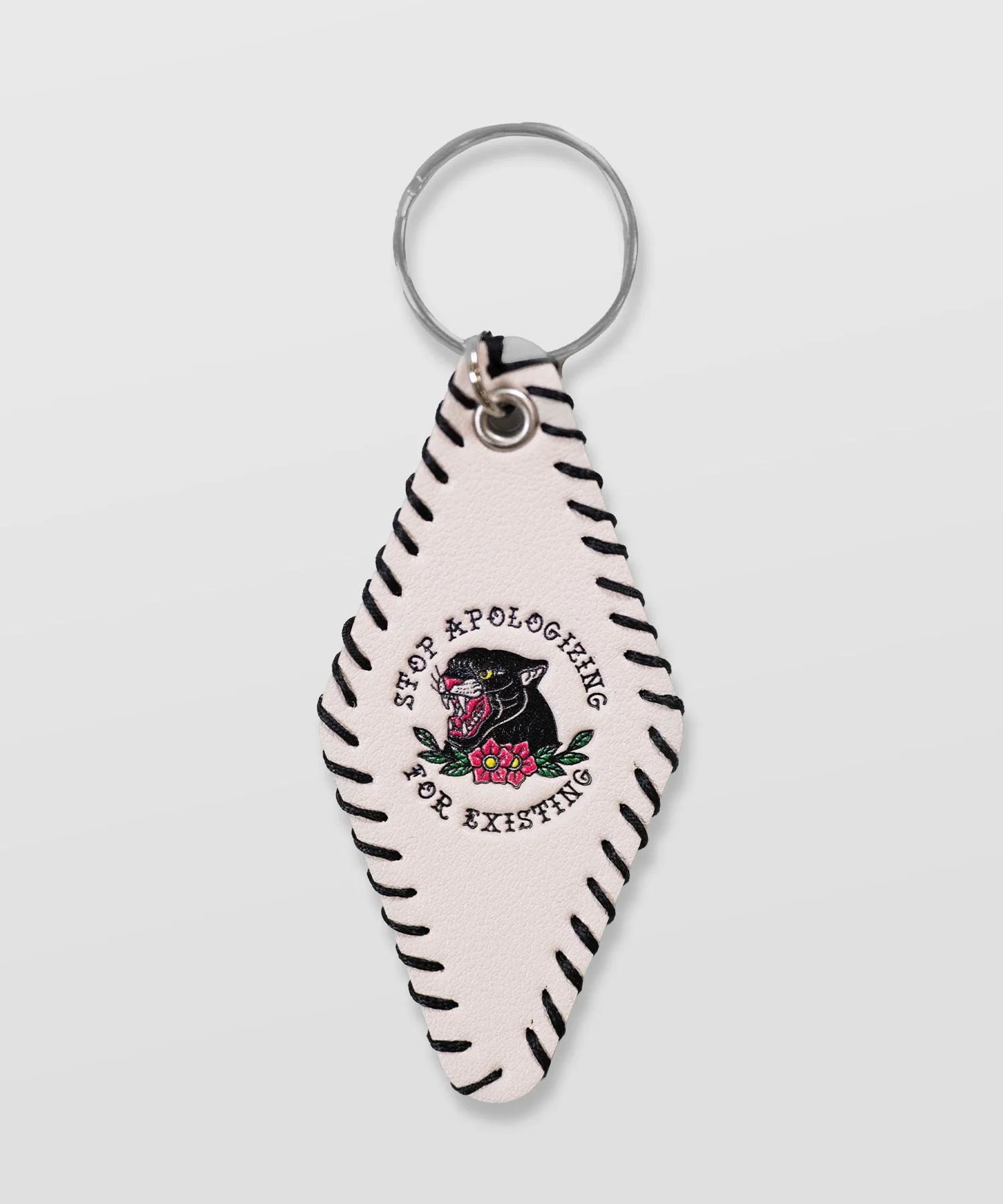Panther Leather Keychain
