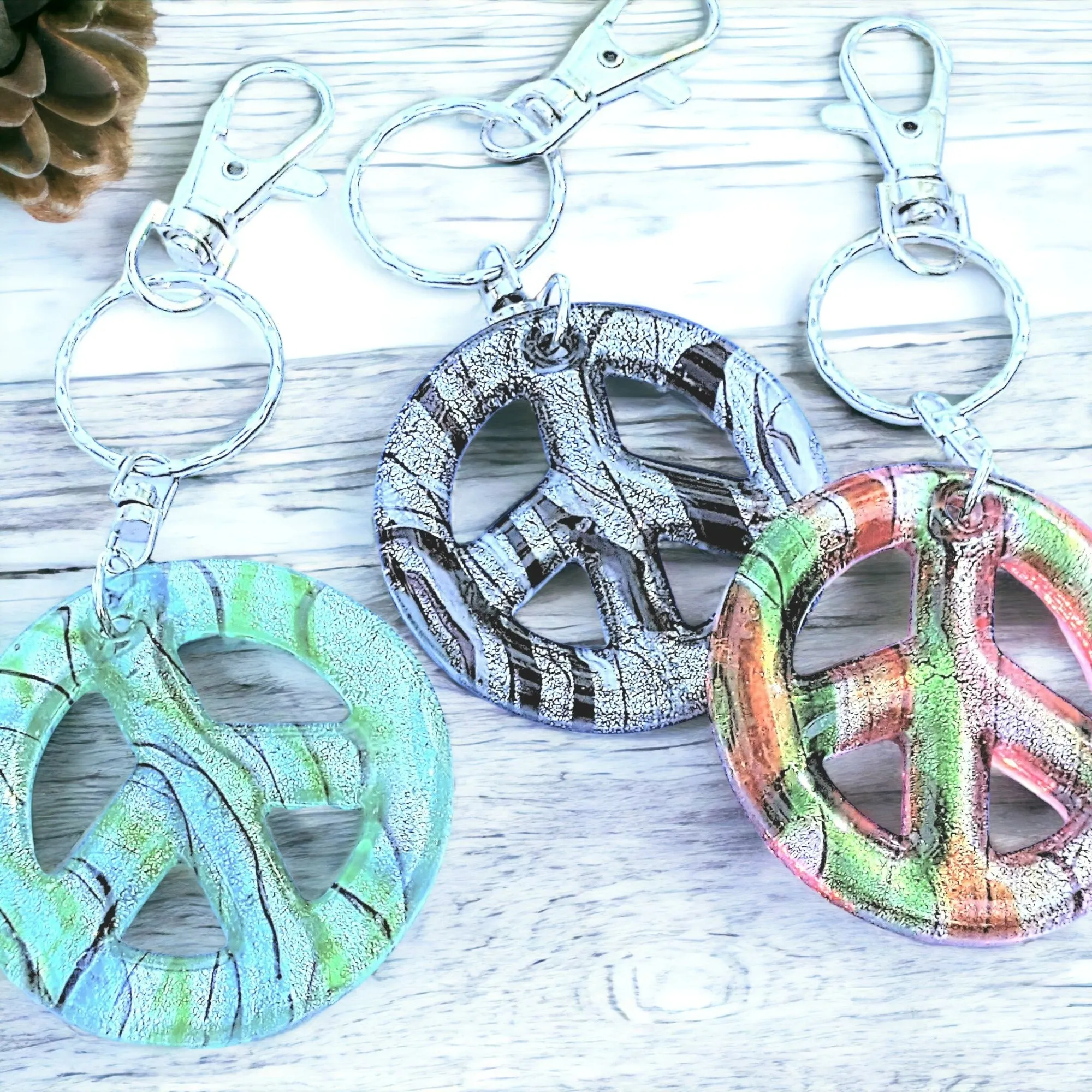 Peace Sign Keychain/Purse Clip