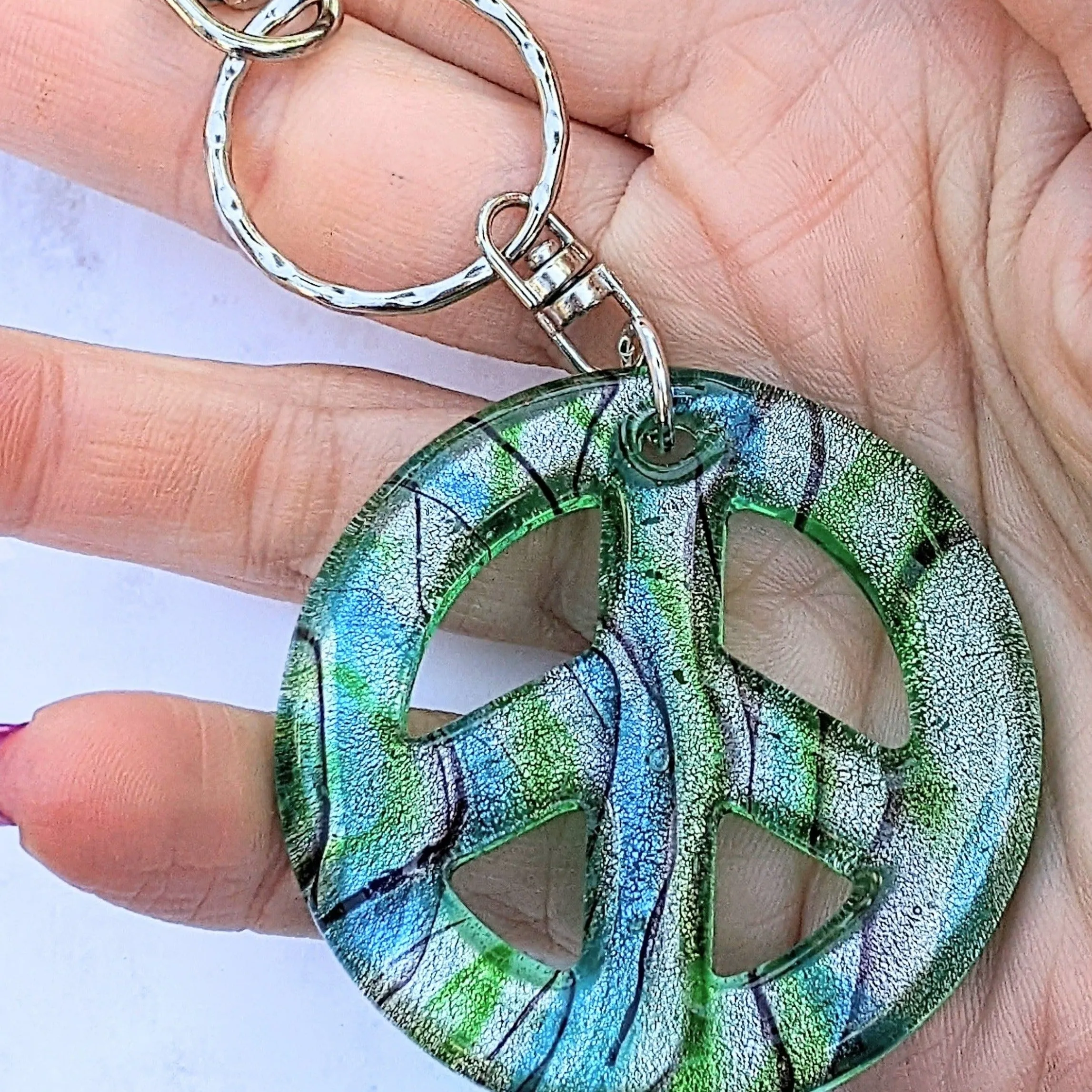 Peace Sign Keychain/Purse Clip