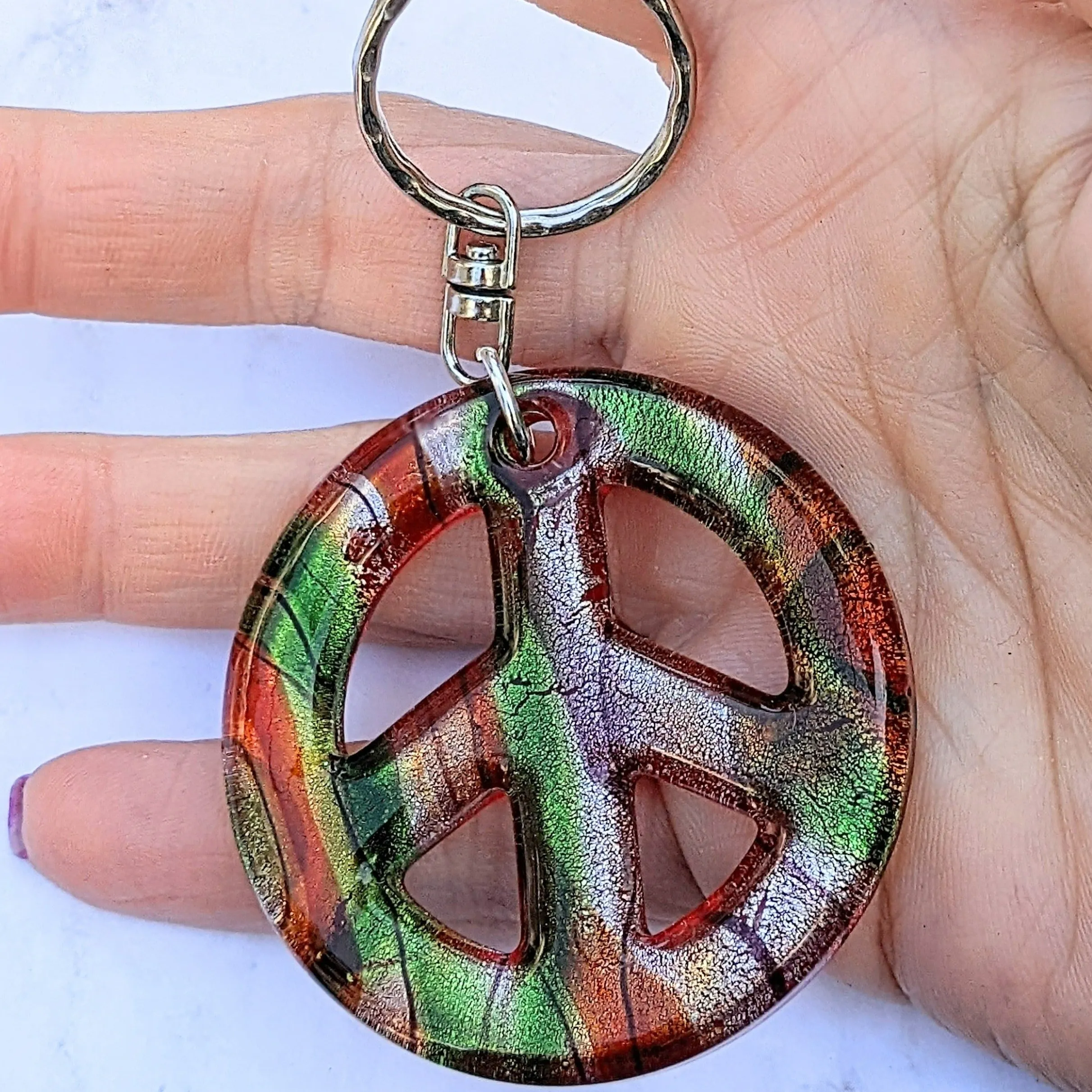 Peace Sign Keychain/Purse Clip