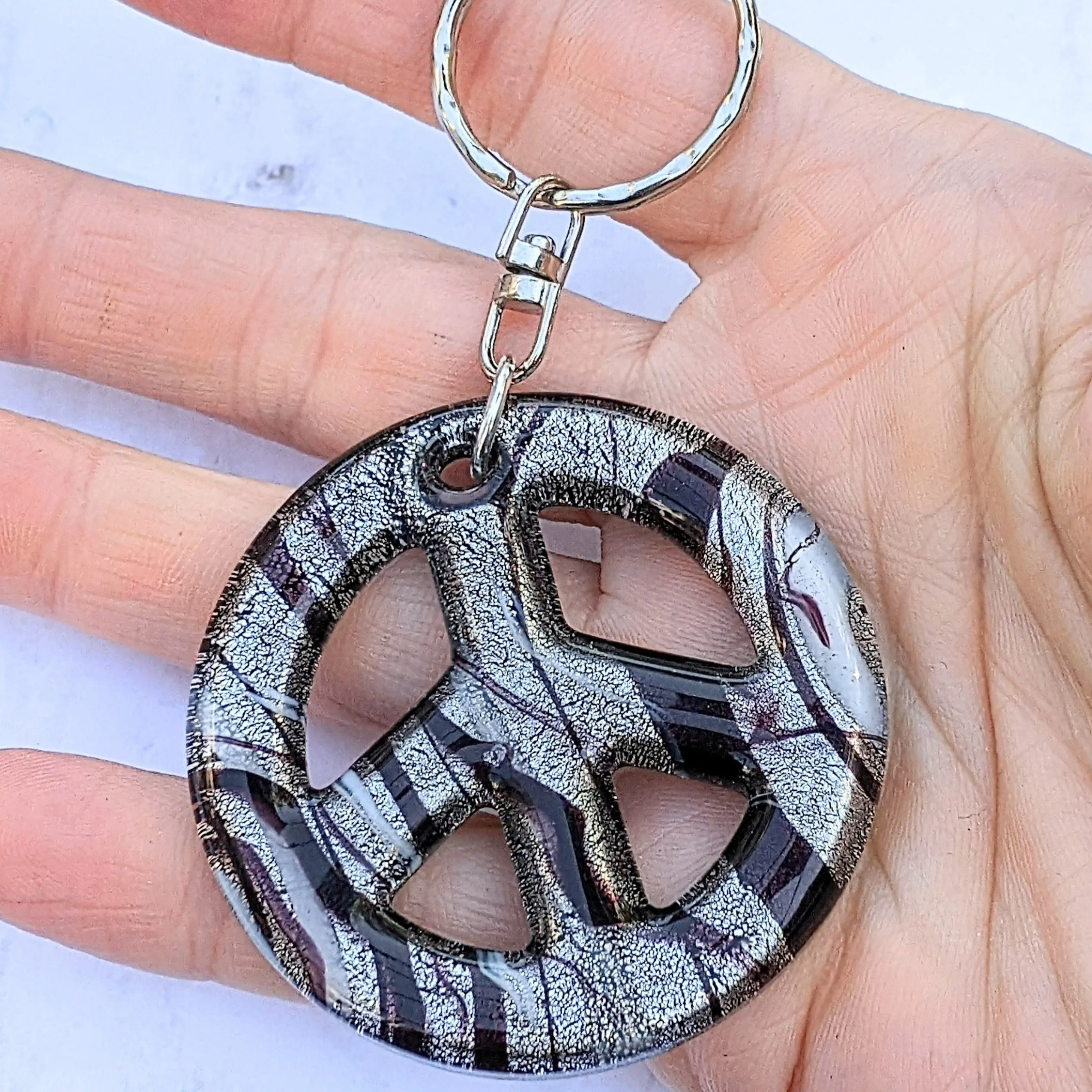 Peace Sign Keychain/Purse Clip