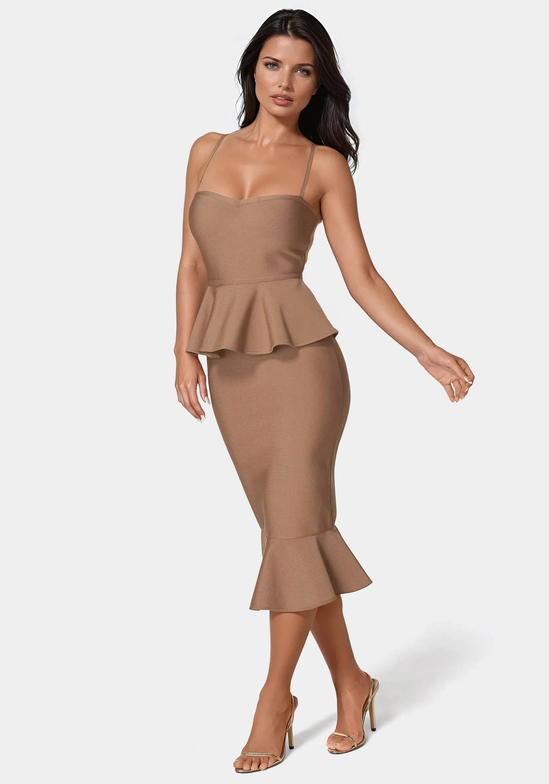 Peplum Bandage Midi Dress