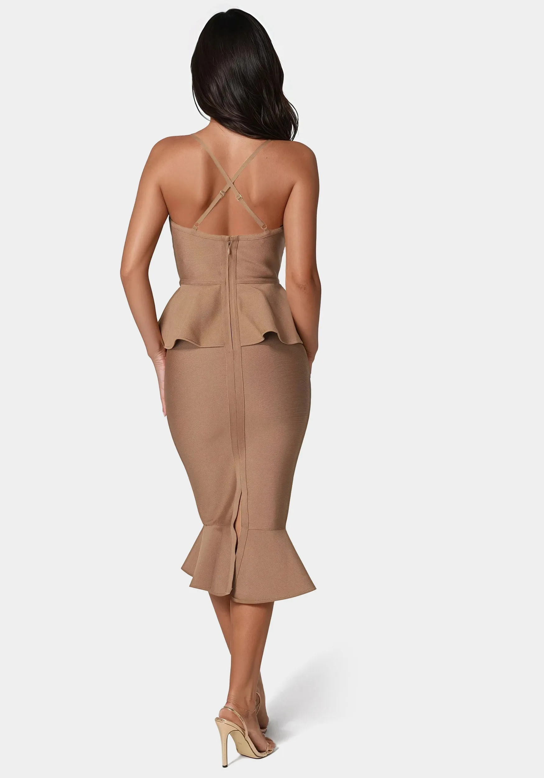 Peplum Bandage Midi Dress