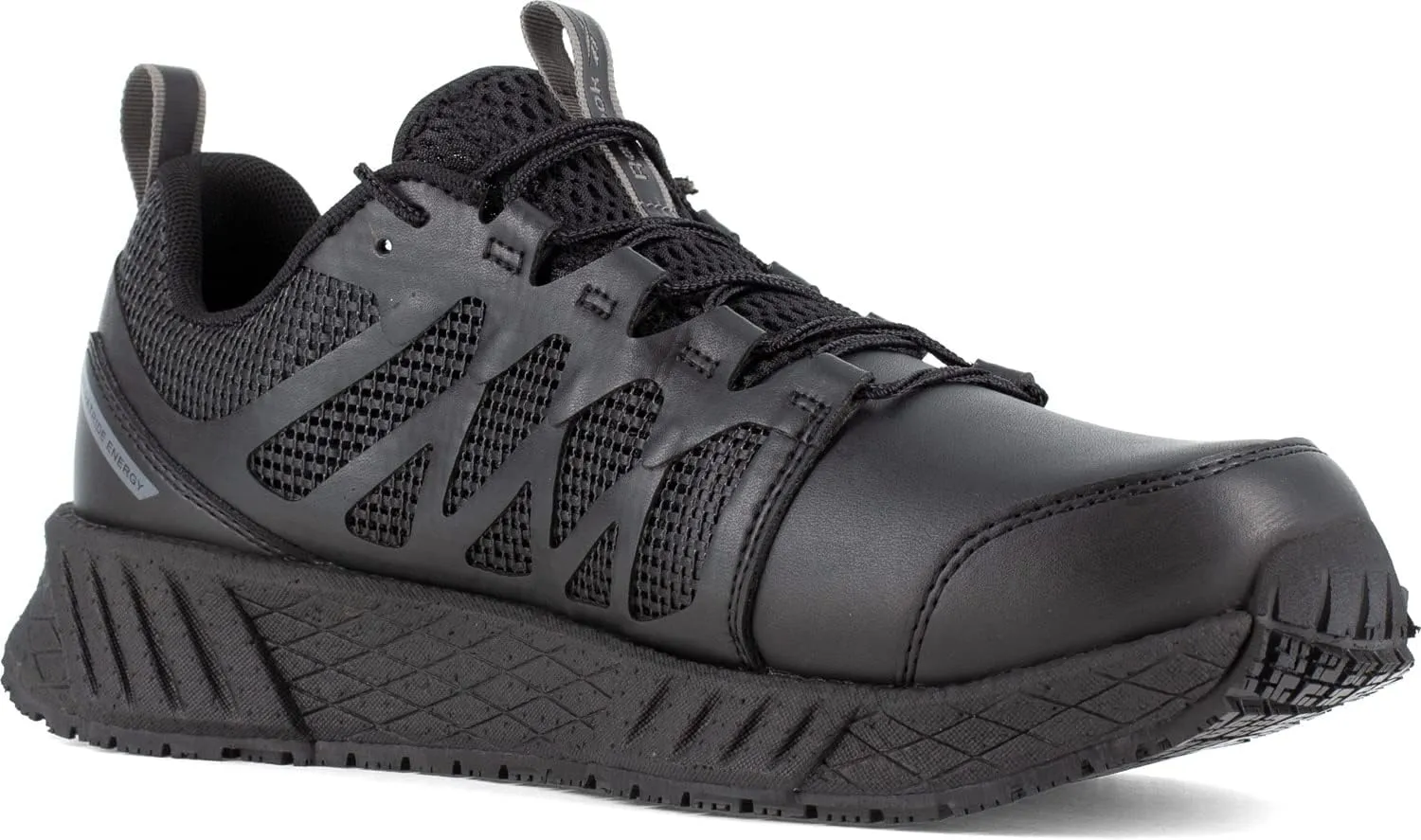 Reebok Work Floatride Energy Tactical, Men's, Black, Athletic Style, Composite Toe, EH, Slip-Resistant Work Shoe
