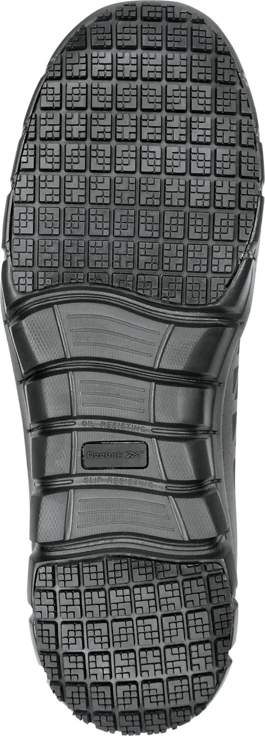 Reebok Work Sublite Cushion Work, Men's, Black, Athletic Style, Composite Toe, EH, MaxTrax Slip Resistant, Work Shoe