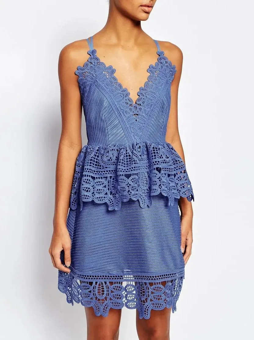 SELF-PORTRAIT Peplum Dress UK10