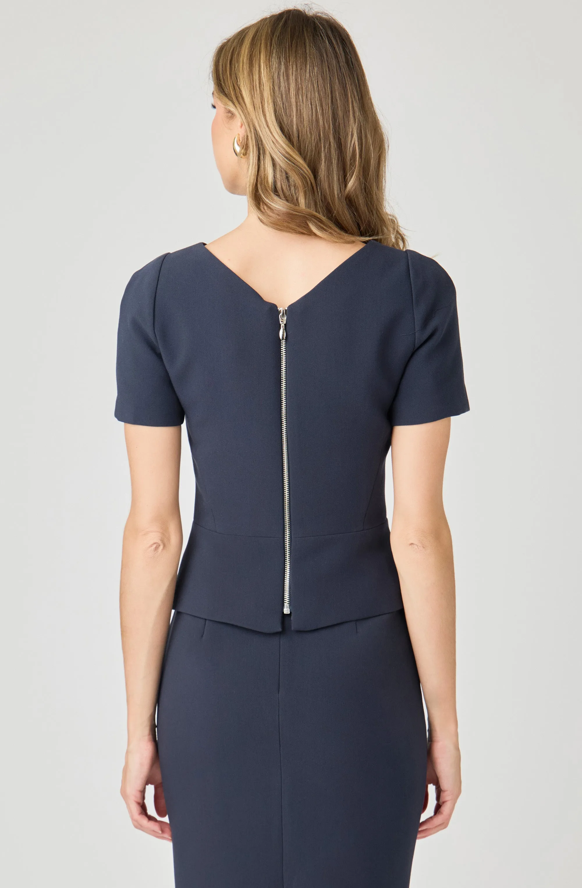 Short Sleeve Peplum Top