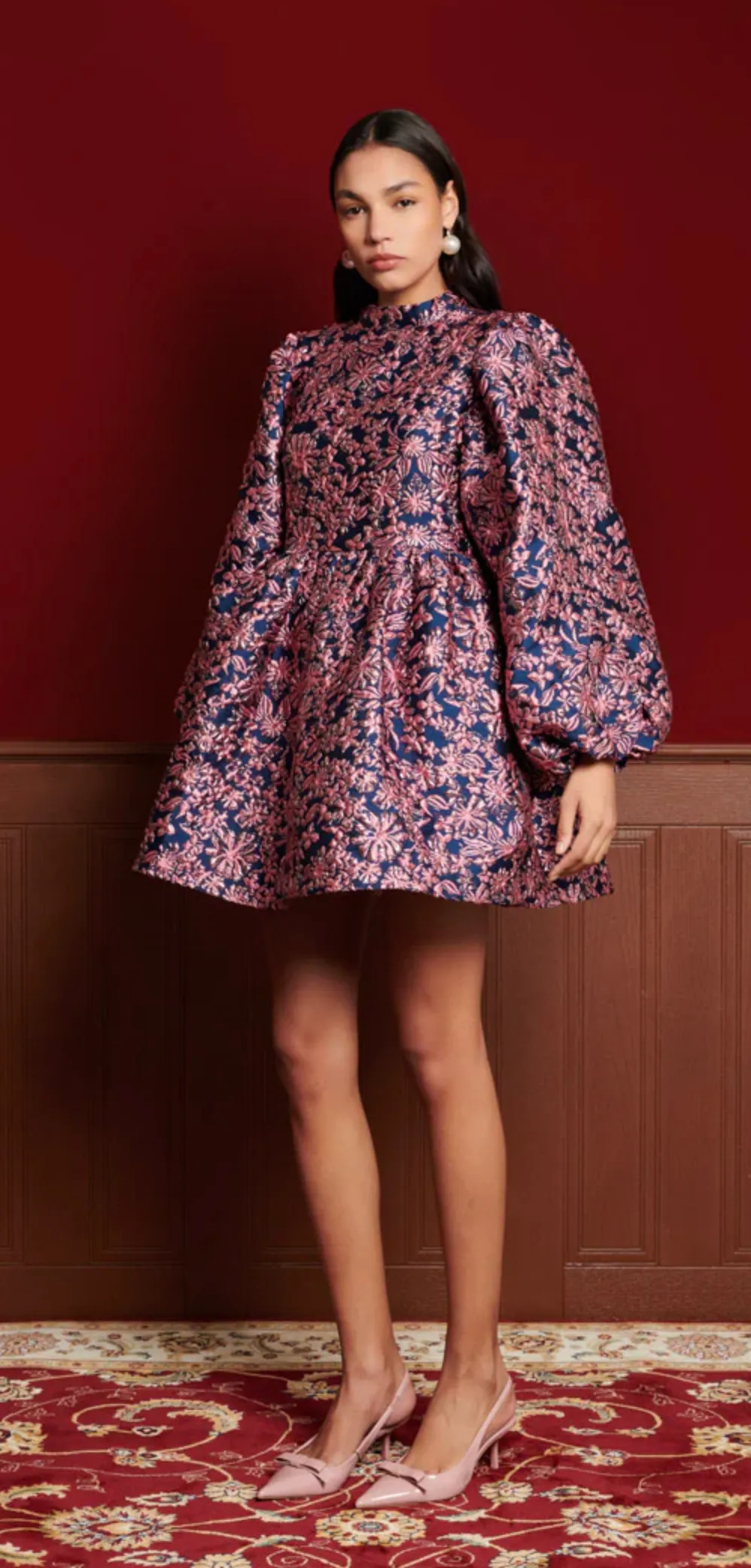 SISTER JANE EUGENE JACQUARD MINI NAVY DRESS DRD576 125