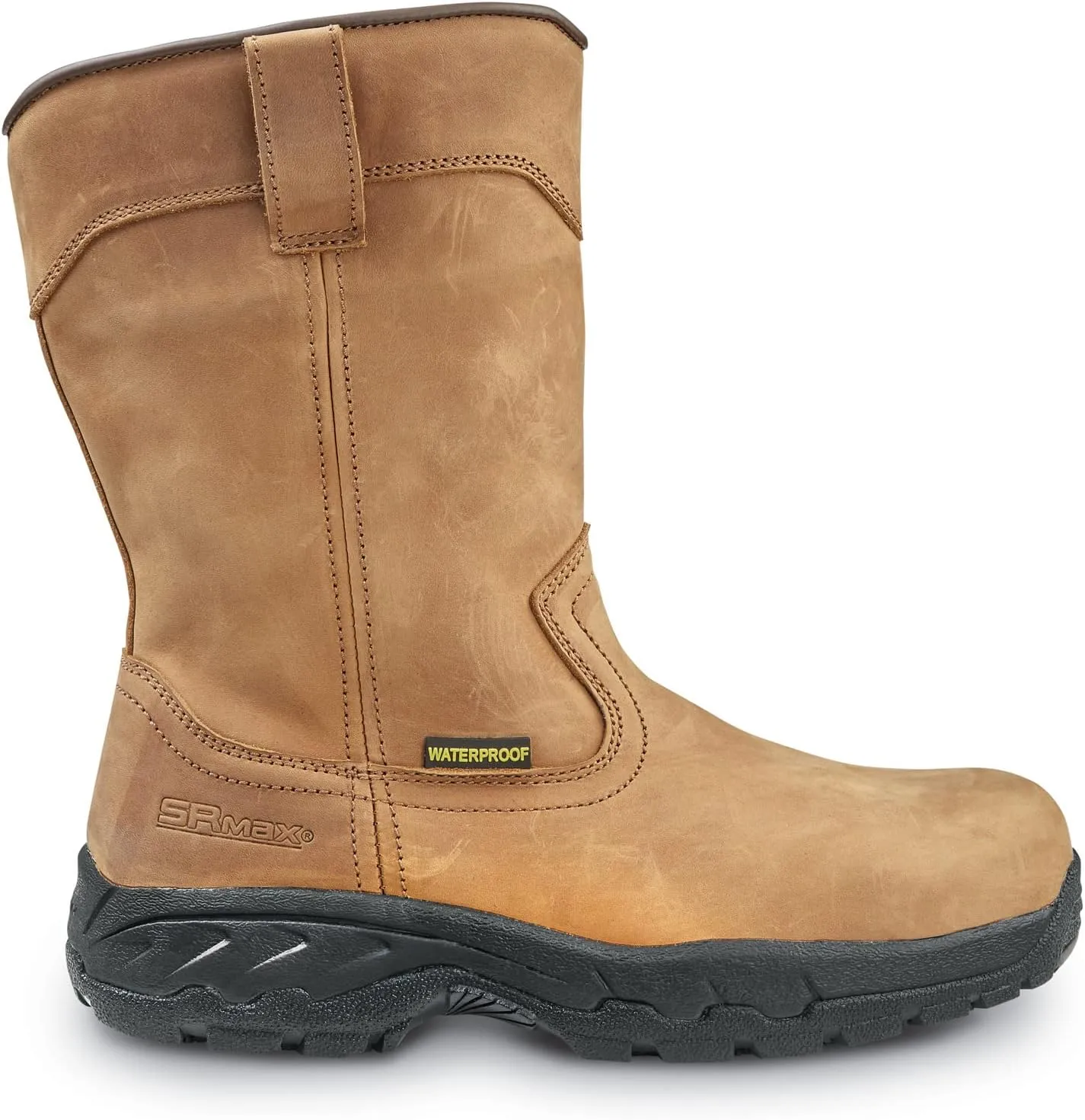 SR Max Midland, Men's, Brown, Wellington Style, Comp Toe, SD, Waterproof, MaxTRAX Slip Resistant, Work Boot
