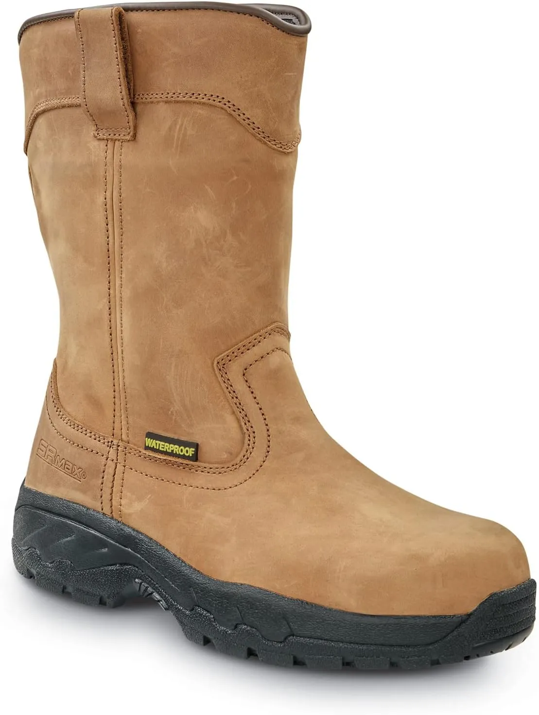 SR Max Midland, Men's, Brown, Wellington Style, Comp Toe, SD, Waterproof, MaxTRAX Slip Resistant, Work Boot