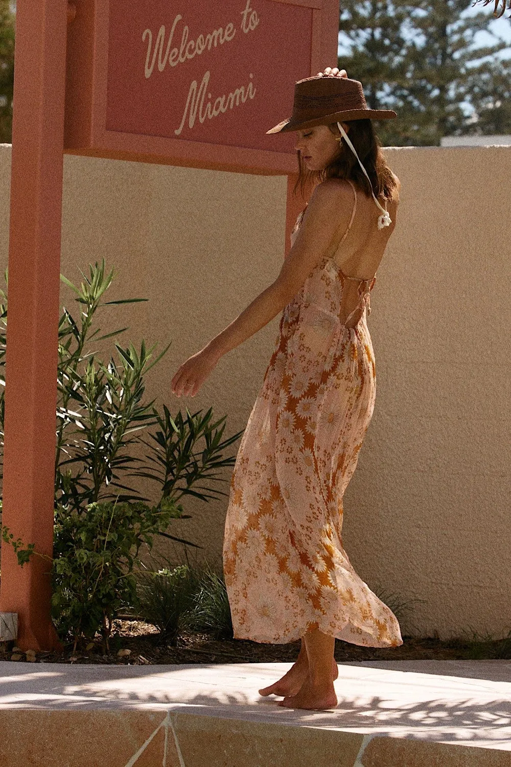 Where You Lead Silk   Lace Maxi Slip Dress - Daisy