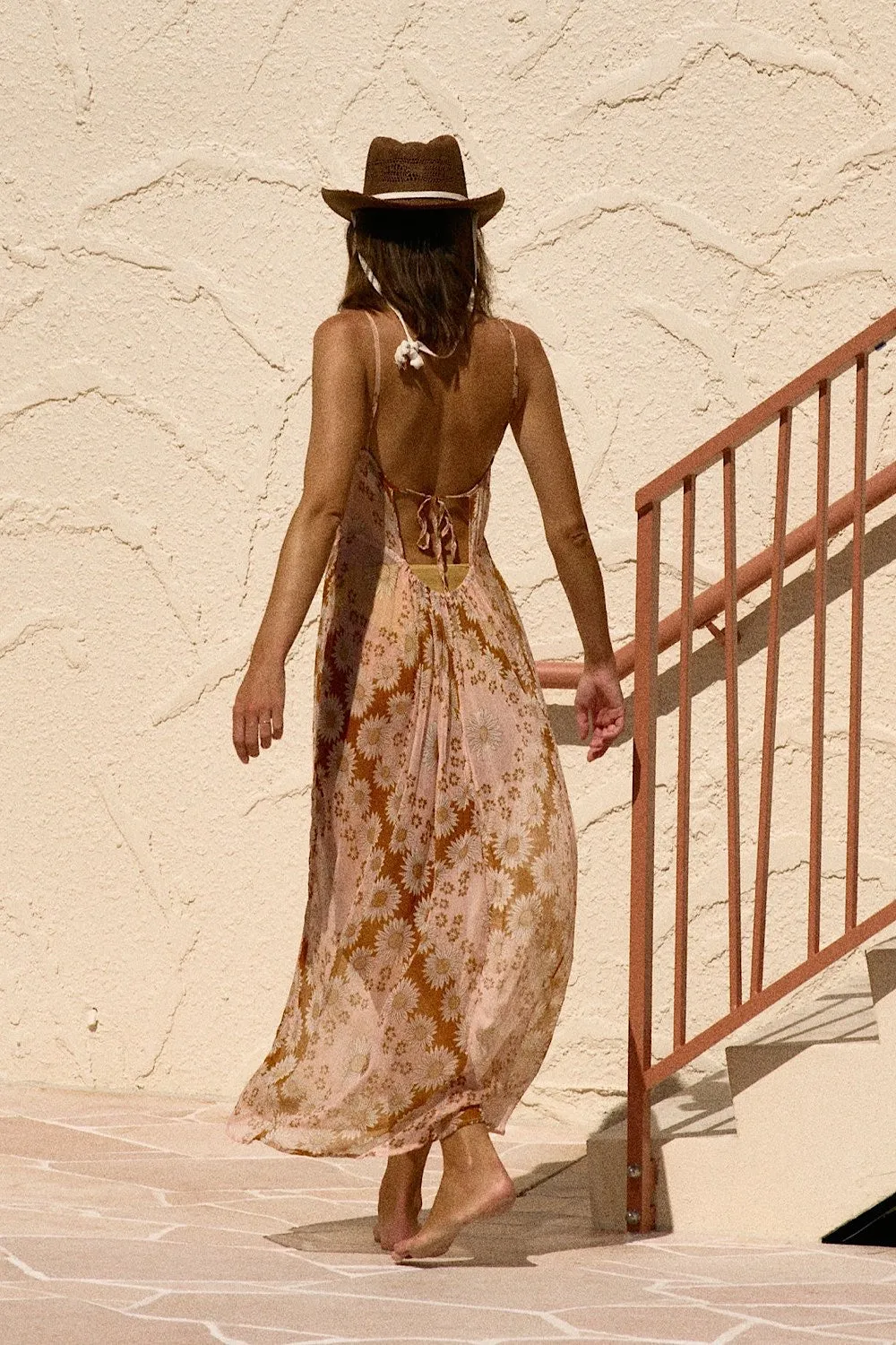 Where You Lead Silk   Lace Maxi Slip Dress - Daisy