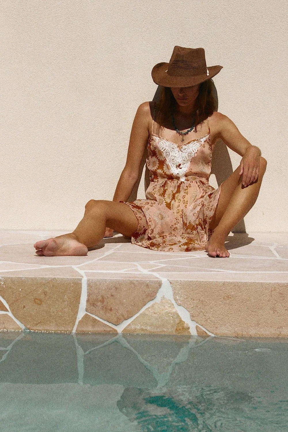 Where You Lead Silk   Lace Maxi Slip Dress - Daisy