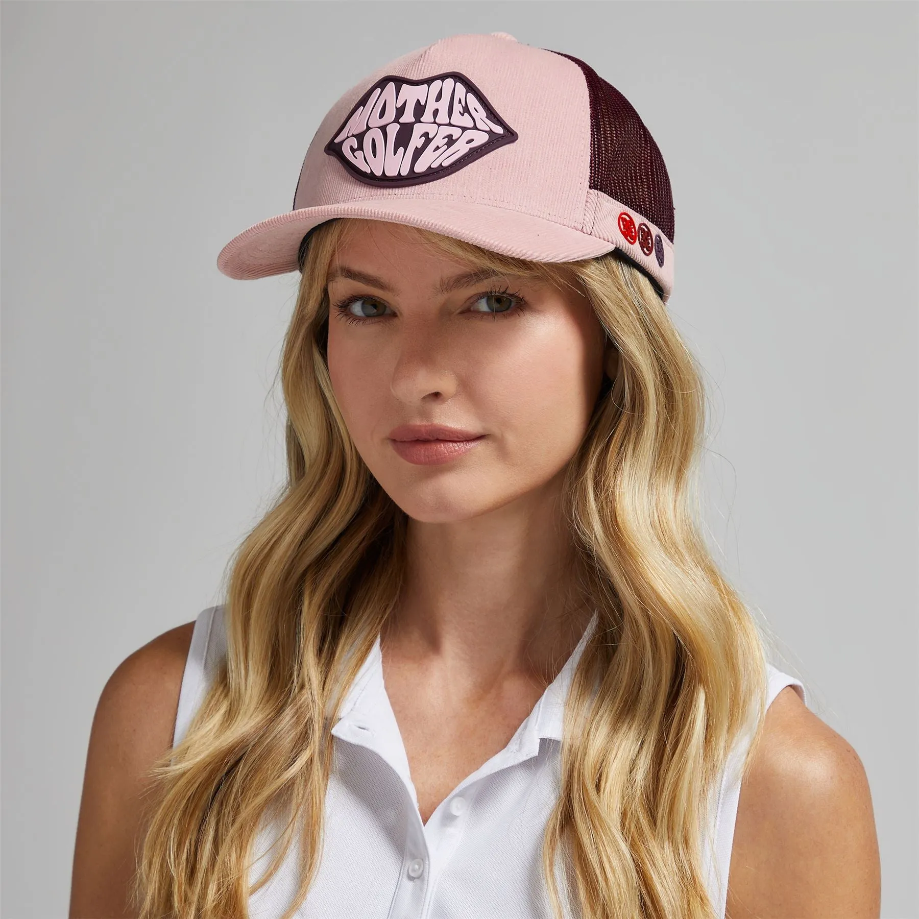 Womens Mother Golfer Corduroy Trucker Cap Amour - AW24